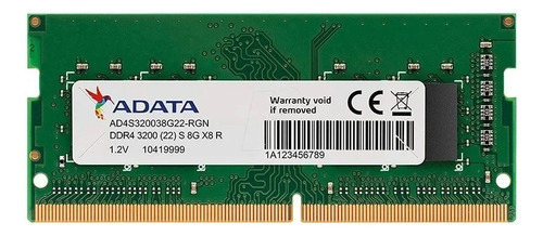 Memória Notebook Adata 8gb Ddr4 3200 Mhz - Ad4s32008g22-sgn