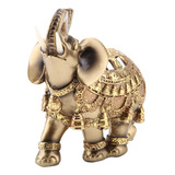 Escultura Elefante Dorado Feng Shui Cumpleaños Regalo