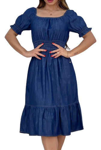 Vestido Feminino Jeans Ciganinha 