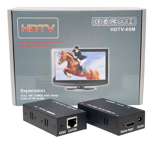 Extender Hdmi 60m Extensor Hdmi 60m Cat6 Hdmi 1080p 3d