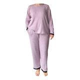 Pijama Mujer Invierno Abrigado C/ Bolsillos Talle Especial