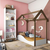 Quarto Infantil Minicama Montessori Prateleira Brc/carvalho