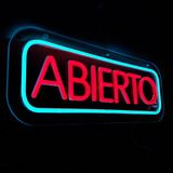 Letrero Neon Led Abierto | Personalizado | Base Acrílico 6m