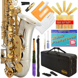 Saxofon Alto Plateado Lazarro Con Funda Y Accesorios (xmp)