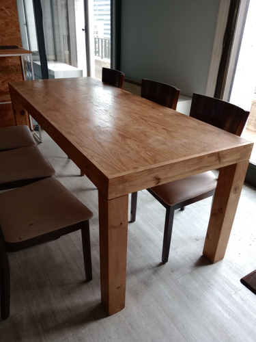 Juego De Mesa Madera Paraíso Maciza 2.80 X 0.80 Con 6 Sillas