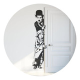 Sticker Vinilo Pared Decoración Charles Chaplin 180x45 Cm