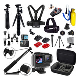 Kit Bastão Maleta Película Case Gopro Hero 9 10 Black Trip G