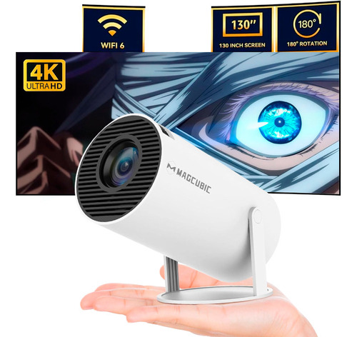 Projetor Android Wifi Bluetooth 4k 130 Polegadas Gira 180º 