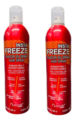Fijador Spray Insta Freeze Nutrapel 1/2 Litro  2 Pzas