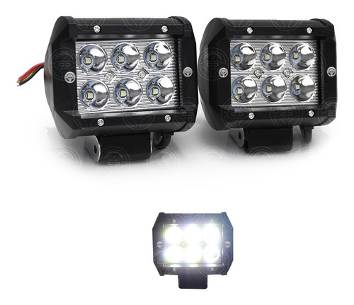 Par Faros Barra 6 Led Dually Fijo Estrobo Carcasa Plastico B