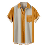 Camiseta Q Man Para Hombre, Casual, Con Botones Lisos, Playa