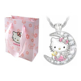 Collar Con Dije De Hello Kitty En La Luna Excelente Regalo 2