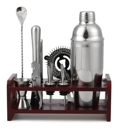 Set Bartender Kit Coctelera Vaso Shaker Preparar Bebibas X12