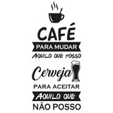 Adesivo Parede Frase Cozinha Geladeira Café Cerveja Chopp