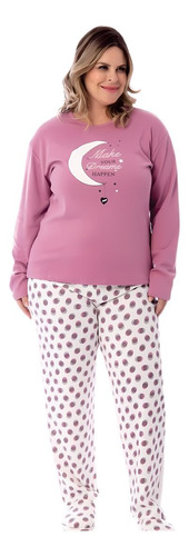 Pijama De Frio Tecido Canelado Feminino Desenhos Mais Fofos