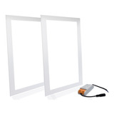 Kit 2 Plafon Painel Led Embutir 30x60 36w Luz Frio 6000k