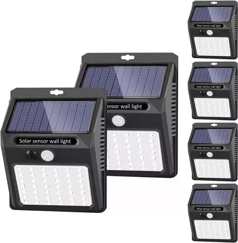 Pack X6 Aplique Lampara Solar Con Sensor Para Muro Exterior 