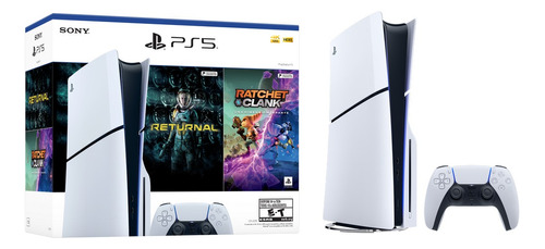 Console Playstation 5 Ps5 Slim + 2 Jogos Ratchet & Clank And Returnal Mídia Física E Digital