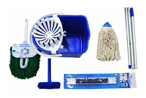  Mop Kit Mopinho Azul Bralimpia Facilidade Na Limpeza Casa 