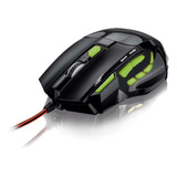 Mouse Gamer Multilaser Quickfire Preto/verde 24000 Dpi