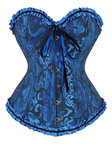 Corpete Corsé Corselet Cinta Modeladora Medieval Floral