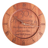 Reloj Personalizado De 30 Aniversario, Reloj De Madera Graba