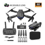 Mini Drone E99 Pro Professional, Dual Camera 4k, 3 Batteries