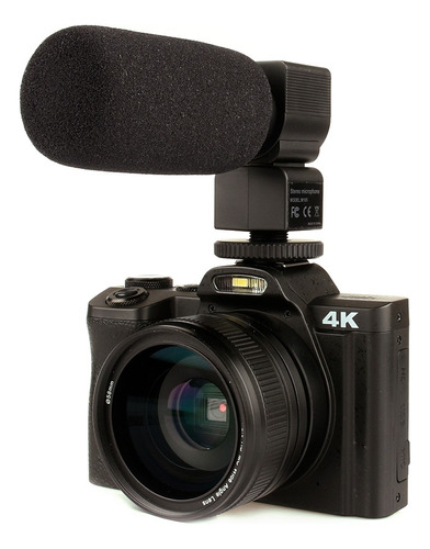 Câmera Digital 4k De 48 Mp, Com Tela Flip, Zoom Digital De