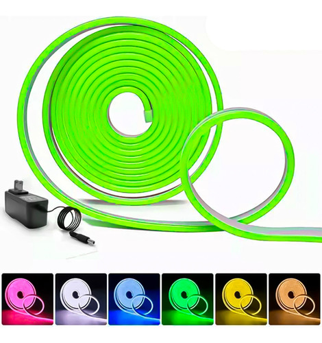 Tira Led Neon Flex 5 Metros De Luces Flexible Colores 12v 