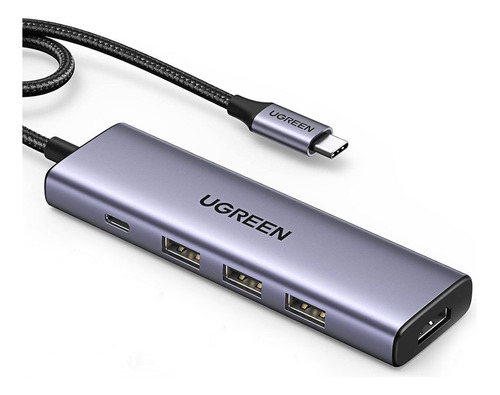 Hub 5 Em 1 Ugreen Usb-c Para 3* Usb 3.0 + Hdmi 4k@60hz + Pd