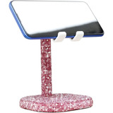 Soporte Para Celular De Escritorio - Rosa Con Glitter