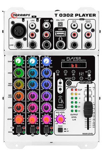 Mesa De Som Taramps T0302 Player Multicolor 3 Canais