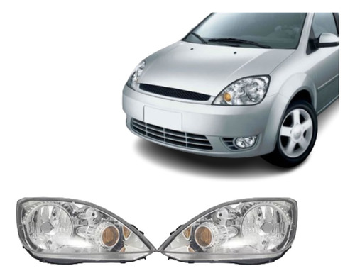 Juego Par Faros Frontal Ford Fiesta 2002 2003 2004 2005 Crom