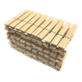 Pack 100 Ganchos Pinza Colgador En Madera Bambú