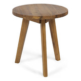 Mesa Auxiliar De Madera De Acacia Para Exteriores, Marrón