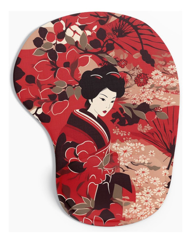 Mouse Pad Ergonômico Woman Kimono 2 Japão Apoio Pulso