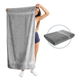 Kit X2 Toallas De Baño De Cuerpo 100% Algodón 70x140 Cm Azul Color Gris Liso