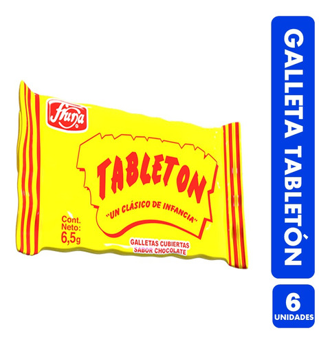 Galletas Tabletón Para Colación De 50gr (pack De 6 Unidades)