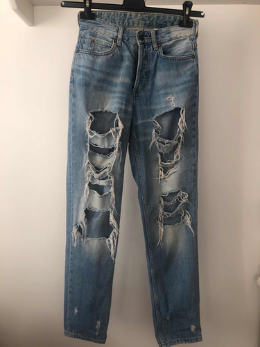 Jean H&m Boyfriend Impecable C Roturas Tiro Alto