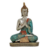 Buda Hindu Tailandês Tibetano Na Base Estátua Escultura 24cm