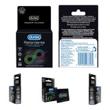 Perservativos Pack De 3 Condones Lubricados Retardates Durex