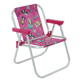 Cadeira Infantil De Praia Em Alumínio Barbie Rosa Bel