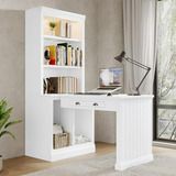 Mueble Oficina Con Librería Moderna , Blanco.
