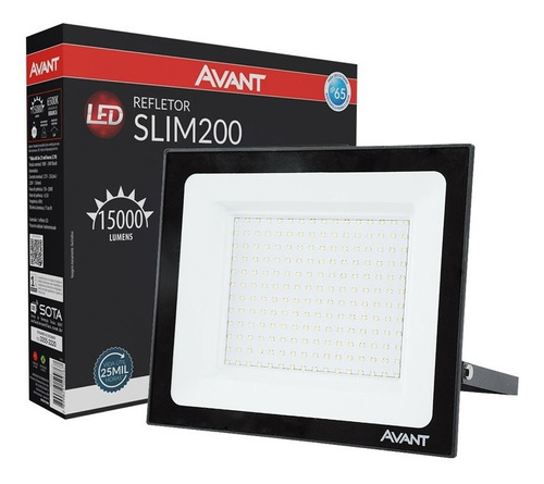 Refletor Led Slim 200w Holofote 6500k Bivolt Branco Frio