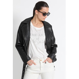 Chaqueta Biker Mujer Negro Liola