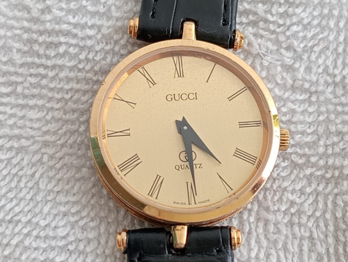 Reloj Gucci De Cuarzo Chapa De Oro Para Caballero Original 