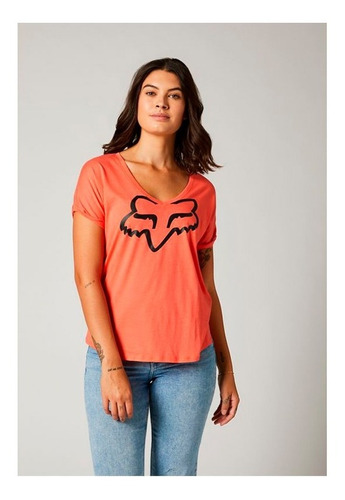 Playera Camiseta Top Fox Boundary Mujer Cuello V Casual Mtb