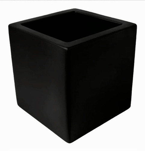 Maceta Cubo En Fibra De Vidrio 50x50 Cm Negro