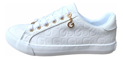 Tenis Guess Original Golani Grabado Blanco Casual Dama