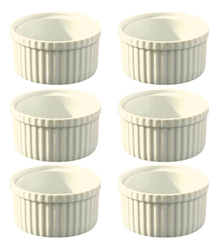 Conjunto Com 06 Formas De Porcelana Porção Individual 320ml